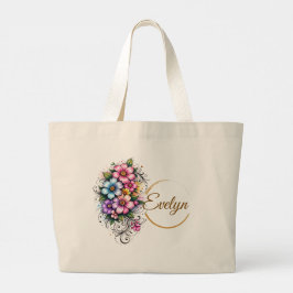 Bolso De Tela Gigante Elegant Vertical Flower Bouquet Illustration