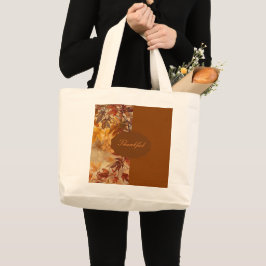Bolso De Tela Gigante Elegante, Acción de Gracias, Hojas de Otoño, Rústi