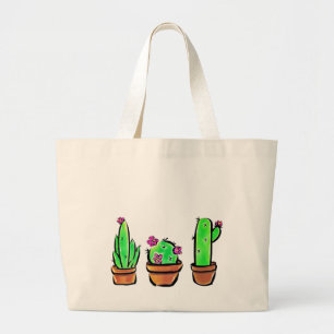 Bolso De Tela Gigante Elegante boho Cactus cacti succulents