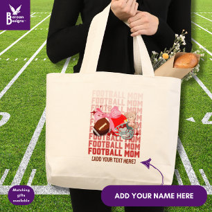 Bolso De Tela Gigante Elegante Coquette FOOTBALL MOM