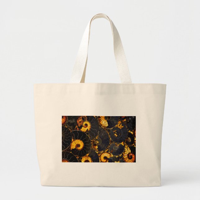 Bolso De Tela Gigante Elegante diseño náutico dorado (Frente)