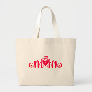 Bolso De Tela Gigante Elegante Diseño Texto Mamá con Corazón