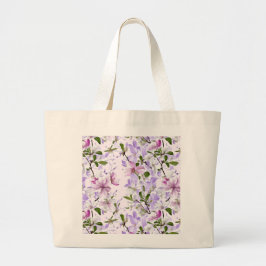 Bolso De Tela Gigante Elegante Flor de Pastel 