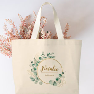 Bolso De Tela Gigante Elegante lujo dorado y verde Fiesta nupcial