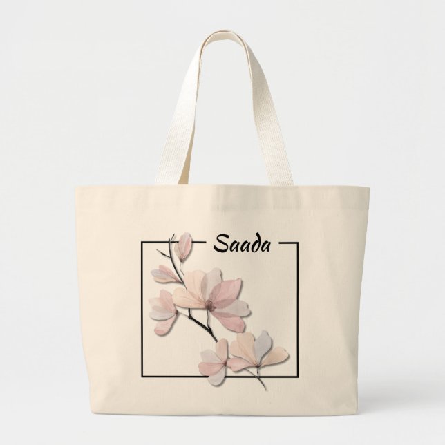 Bolso De Tela Gigante Elegante Magnolia Canvas Tote Bag (Frente)