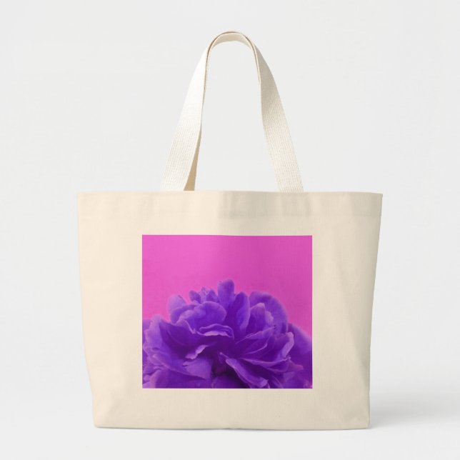 Bolso De Tela Gigante Elegante morado frambuesa floral (Frente)