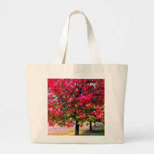 Bolso De Tela Gigante Elegante otoño árboles impresionistas rosados de o