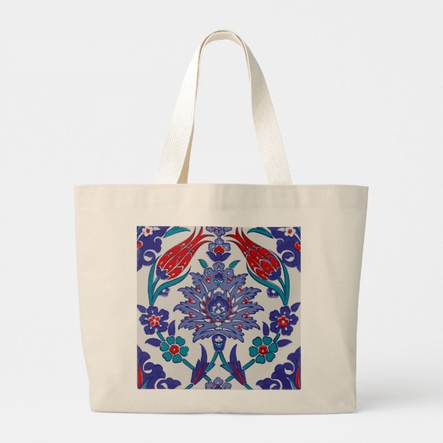 Bolso De Tela Gigante Elegante Patrón Floral Elegante Tamaños Girasoles  (Reverso)