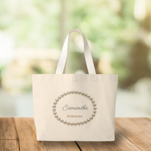 Bolso De Tela Gigante Elegante Pearl Bridal Shower