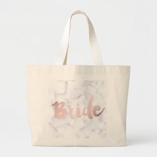 Bolso De Tela Gigante elegante rosa de oro "novia" mármol blanco