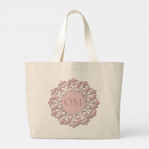 Bolso De Tela Gigante Elegante Rubor Pink Mandala OM