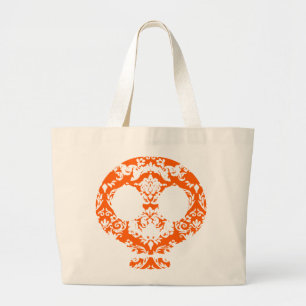 Bolso De Tela Gigante Elegante Tote de cráneo del Gótico Damask Lace