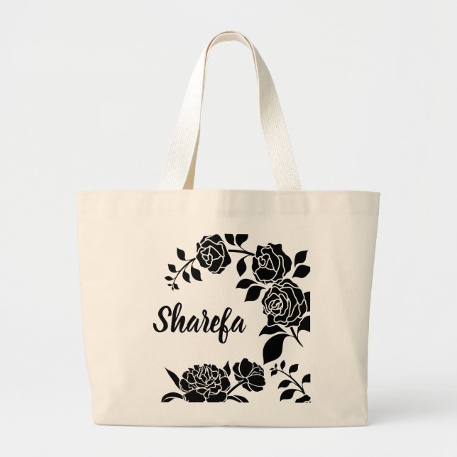 Bolso De Tela Gigante Elegantes Rosas de escalada tote bag (Frente)