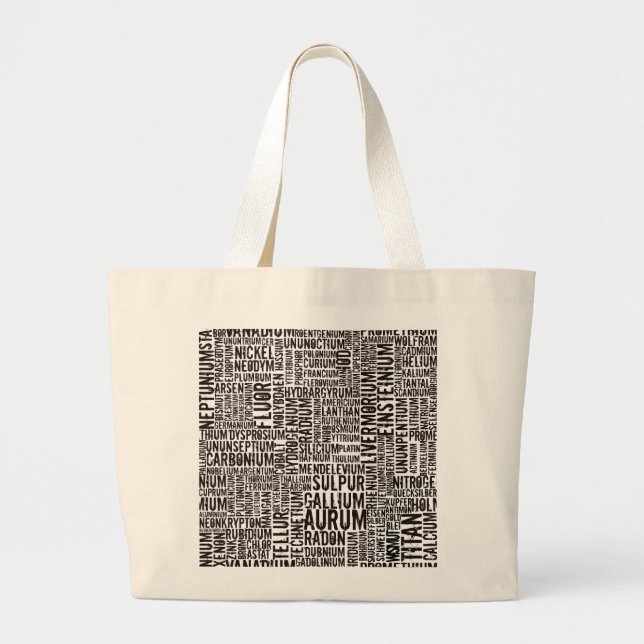 Bolso De Tela Gigante Elementos Químicos (Frente)