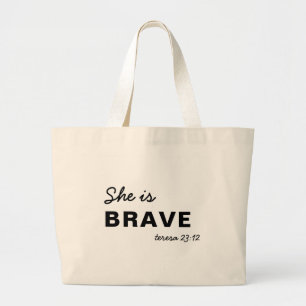 Bolso De Tela Gigante Ella es Fuerte Proverbios Fe Cristiana