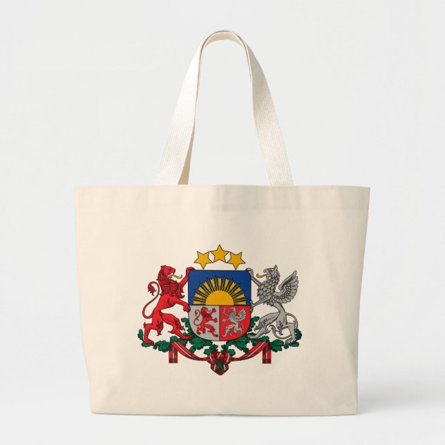 Bolso De Tela Gigante emblema de Letonia (Frente)