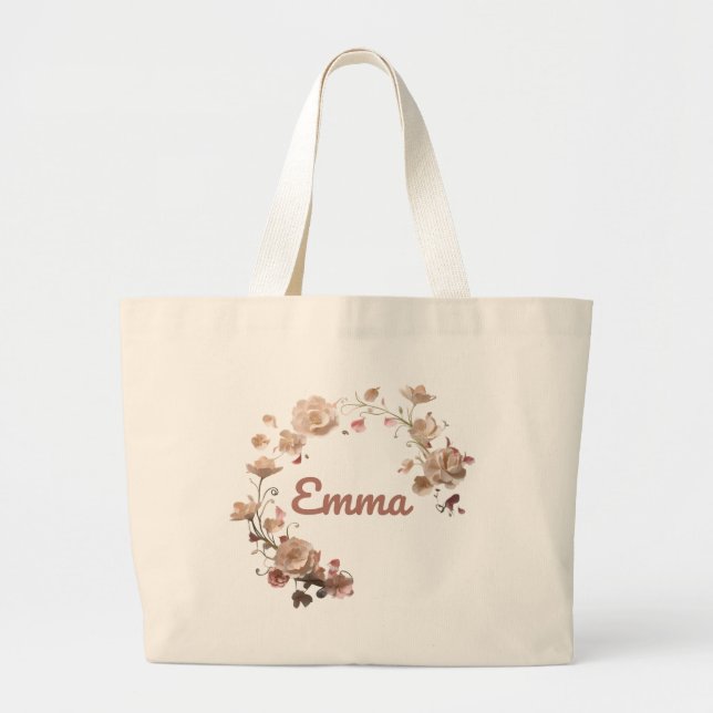 Bolso De Tela Gigante Emma Floral Tote Bag (Frente)