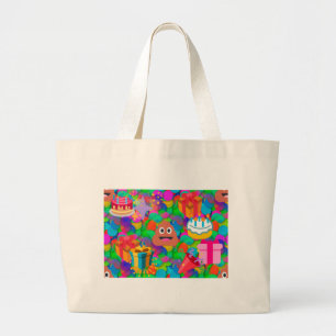 Bolso De Tela Gigante emoji de caca de cumpleaños feliz