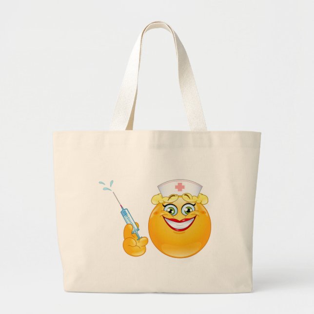 Bolso De Tela Gigante emoji de enfermería (Frente)
