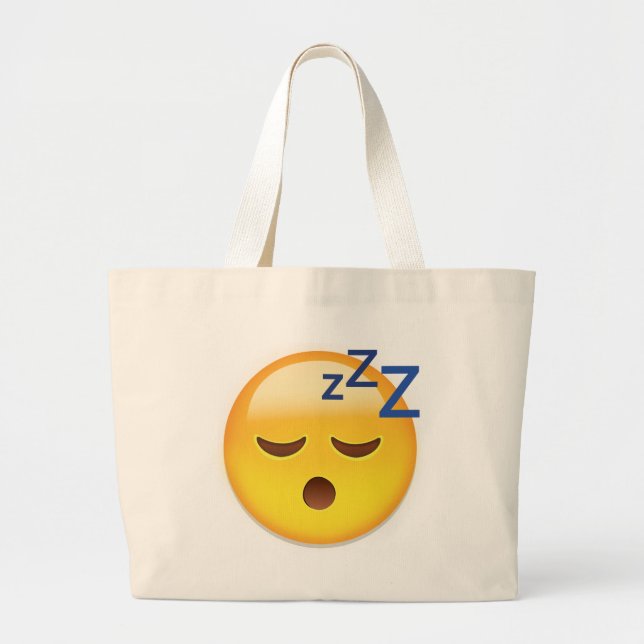 Bolso De Tela Gigante Emoji de la cara el dormir (Frente)