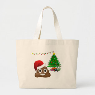 Bolso De Tela Gigante emoji de poo de navidades
