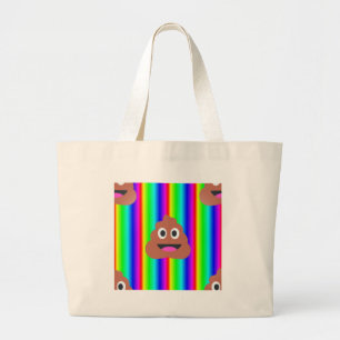 Bolso De Tela Gigante emoji de popó arco iris