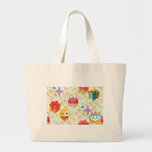 Bolso De Tela Gigante emoji feliz de cumpleaños
