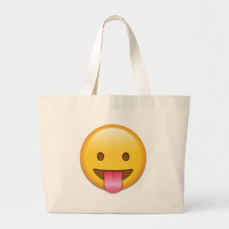 Bolso De Tela Gigante Emoji fresca de la Lengua-Hacia fuera