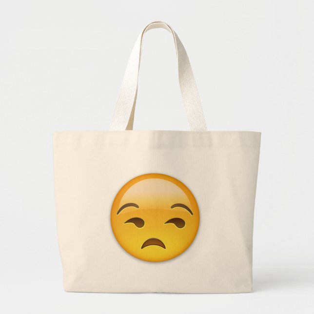 Bolso De Tela Gigante Emoji Unamused de la cara (Frente)