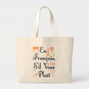 Bolso De Tela Gigante En Francés Por Favor Profesor De Francés Estudiant