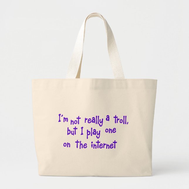 Bolso De Tela Gigante En realidad no soy un troll (Frente)