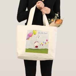 Bolso De Tela Gigante Encantadora Ladybug con los globos del corazón col