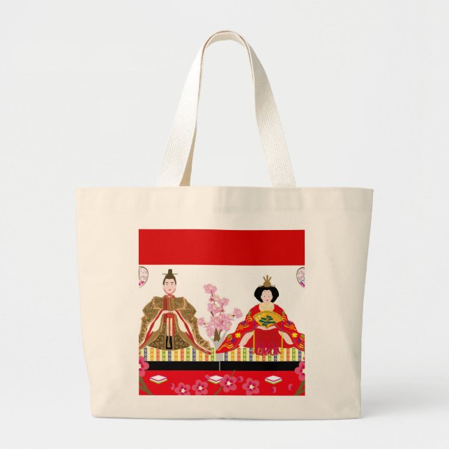 Bolso De Tela Gigante Encanto japonés ∣ muñecas hina - celebración de lo (Frente)
