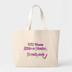 Bolso De Tela Gigante Enfermera "actitud o intubación" de ICU--Hilarant
