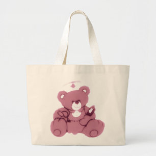 Bolso De Tela Gigante Enfermera De Oso De Teddy En Rosa