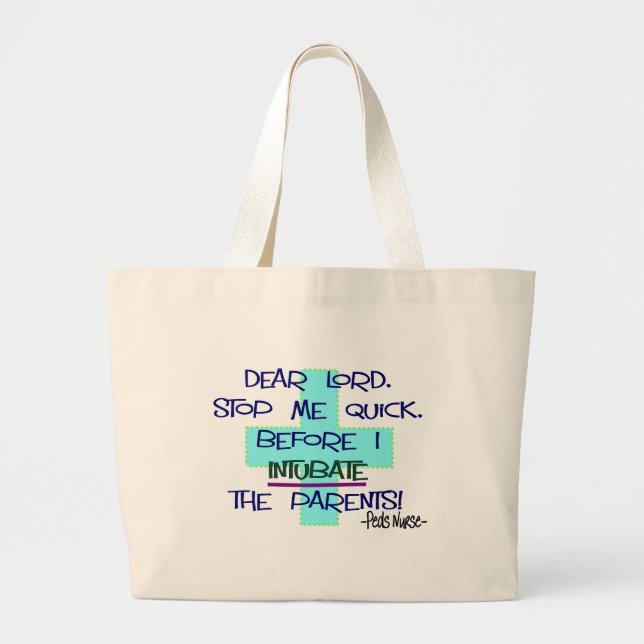 Bolso De Tela Gigante Enfermera pediátrica PICU, regalos divertidos de (Frente)