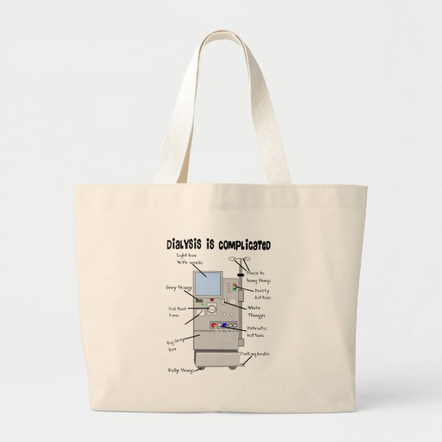 Bolso De Tela Gigante Enfermeras de diálisis/regalos divertidos de tecno (Frente)