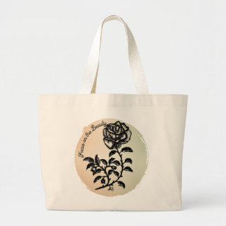 Bolso De Tela Gigante Enfoque en la pluma de belleza y el Rosa de tinta