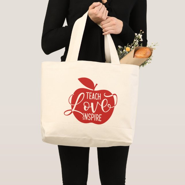 Bolso De Tela Gigante Enseñe al amor inspiran (Anverso (producto))