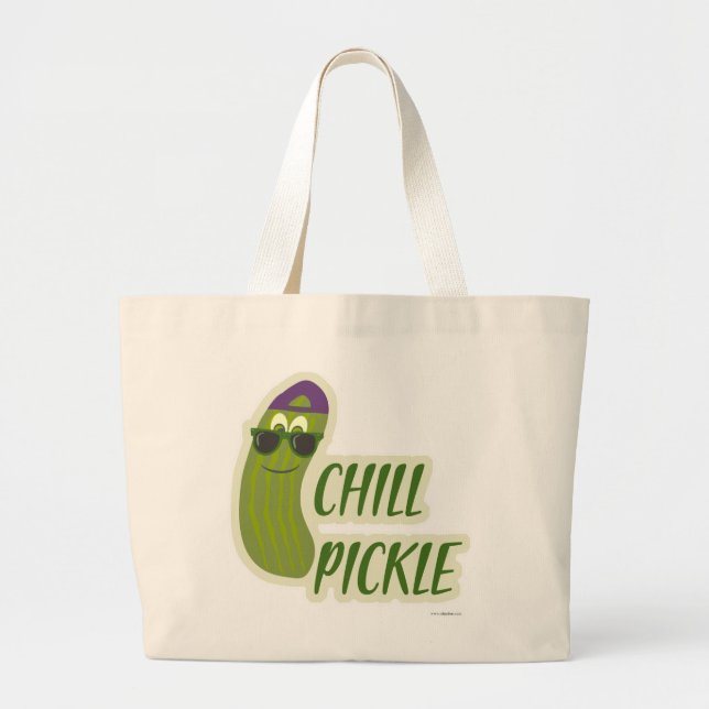 Bolso De Tela Gigante Epic Chill Pickle Funny Personalizado Veggie (Frente)