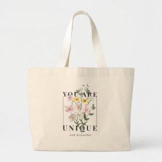 Bolso De Tela Gigante Eres un eslogan floral único