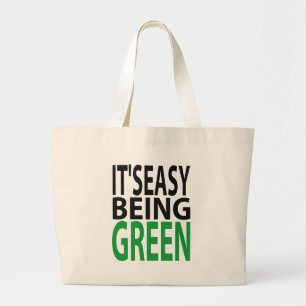BOLSO DE TELA GIGANTE ES FÁCIL SER VERDE