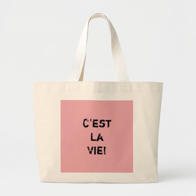 Bolso De Tela Gigante "¡Es La Vie!" (Frente)
