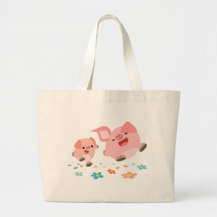 Bolso De Tela Gigante Es primavera!!-Bolsa de dos cerdos Personalizados
