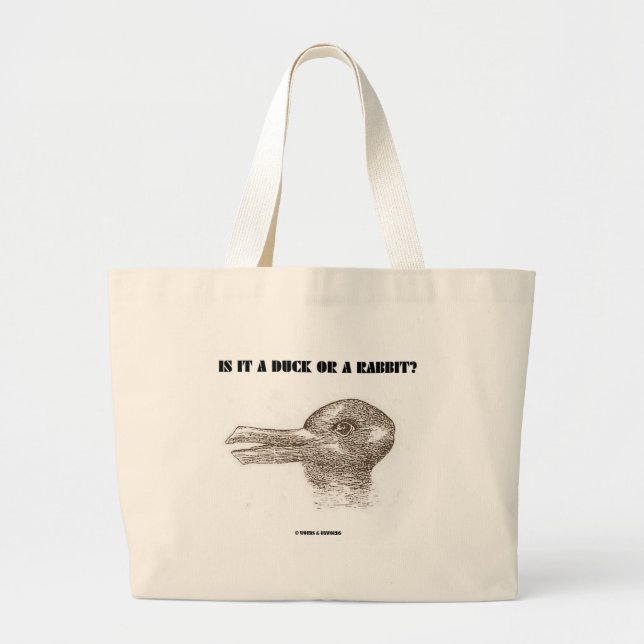 Bolso De Tela Gigante ¿Es un pato o un conejo? (Ilusión óptica) (Frente)