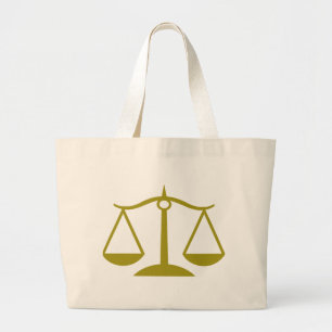 Bolso De Tela Gigante Escalas de la justicia - oro