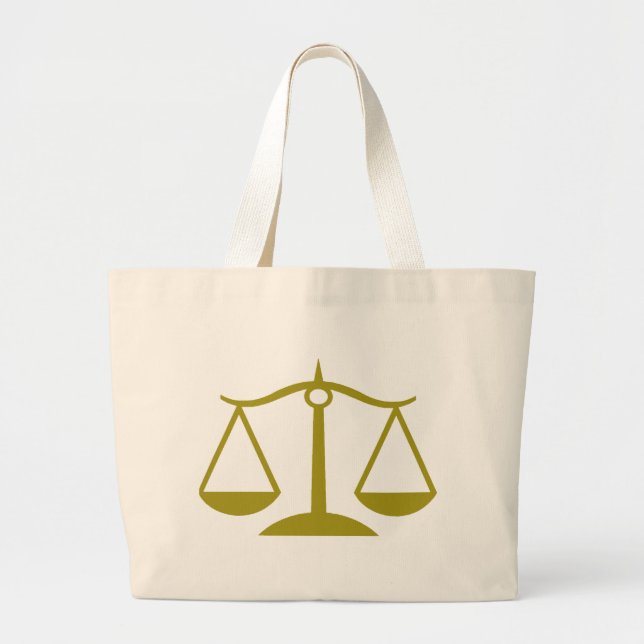 Bolso De Tela Gigante Escalas de la justicia - oro (Frente)