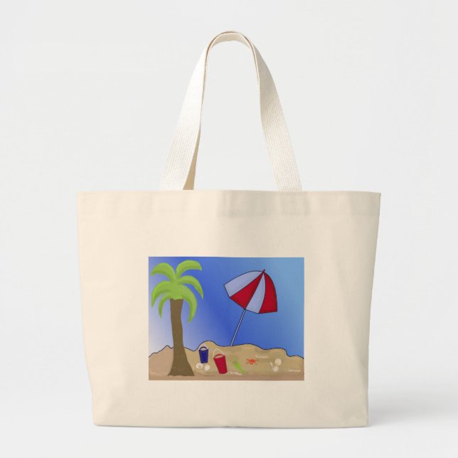 Bolso De Tela Gigante Escenario Vacation Beach (Frente)