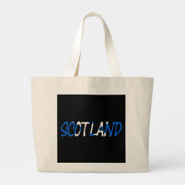 Bolso De Tela Gigante Escocia colocada sobre la bandera escocesa