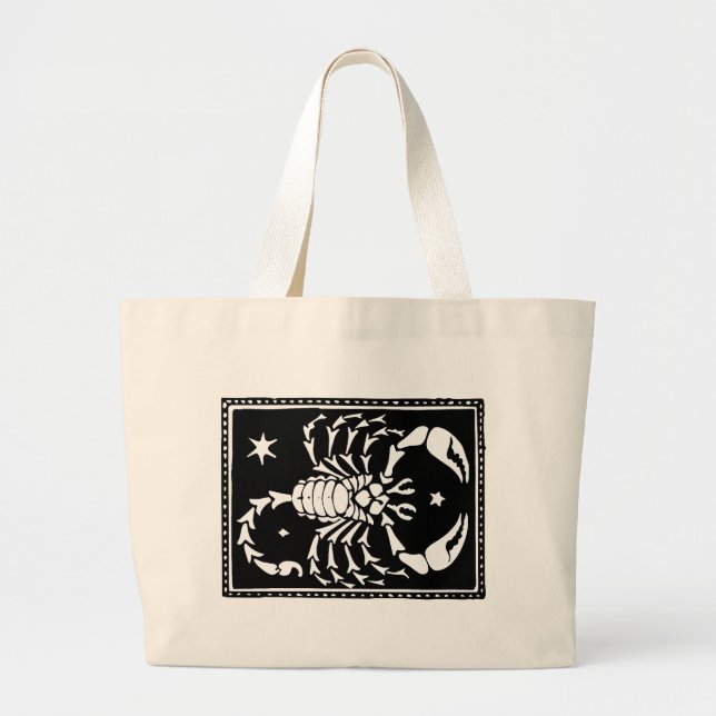 Bolso De Tela Gigante Escorpio Astrológico Antiguo Zodiaco Totebag (Frente)